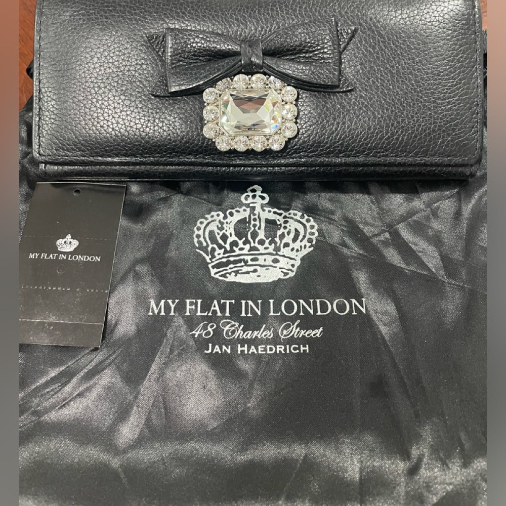 My Flat in London Black Leather Clutch Wallet